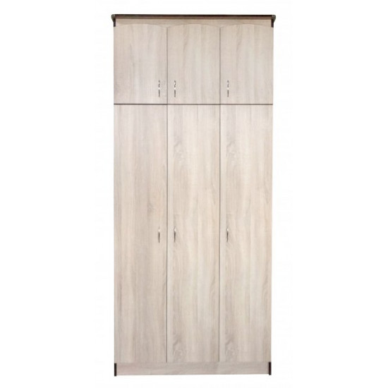 Three-door wardrobe (1100) (5 shelves + rod) MAXI-FURNITURE Milky oak (11239)