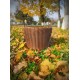 Brown basket, woodshed with handmade artificial rattan handles 20 l