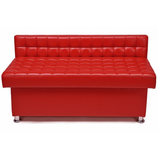 Sovalle Glasgow bench with drawer, red eco-leather 0128-08