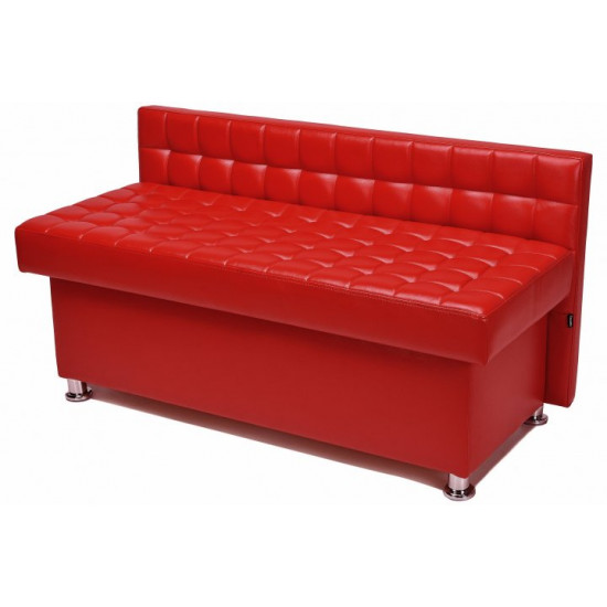 Sovalle Glasgow bench with drawer, red eco-leather 0128-08