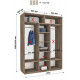 Sliding wardrobe DOM N2196 White chipboard 190x60x240