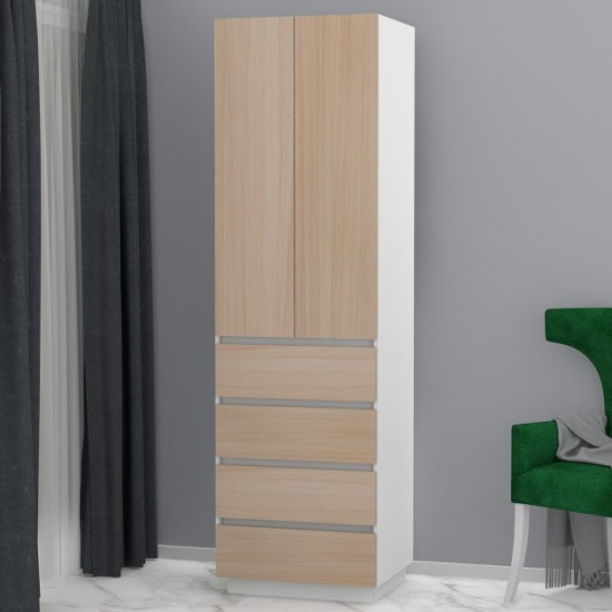 Hinged wardrobe FlashNika Hold 34 Nymphea alba + milky oak