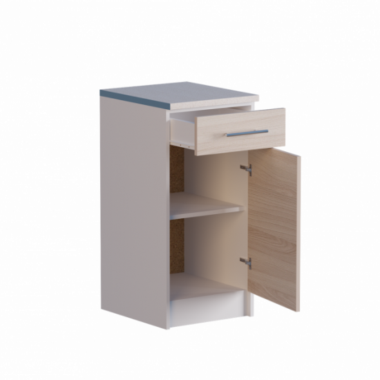 Kitchen module Eco Bottom drawer 400 with tabletop Ash Shimo Light 40x46x85 cm