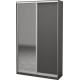 Two-door wardrobe Roko 120x242x45 cm chipboard + Mirror Gray (20200027259)