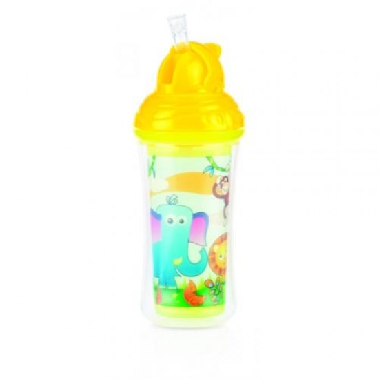 Thermal cup with straw CLICK-IT, Nuby (yellow)