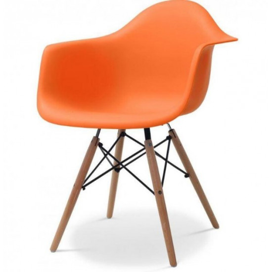 Armchair Tower Wood 620*620*800 Wood/plastic, color Orange/Beech Group SDM