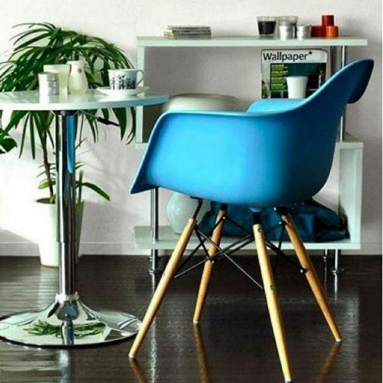 Armchair Tower Wood 620*620*800 Wood/plastic, color Blue Group SDM