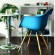 Armchair Tower Wood 620*620*800 Wood/plastic, color Blue Group SDM