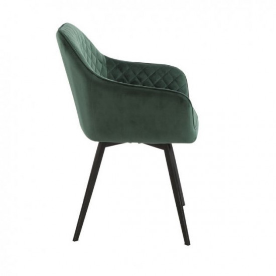 Chair R-63 /1040*700*450 black metal/emerald corduroy fabric Wind Furniture