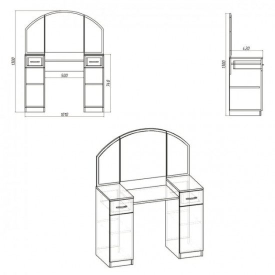 Dressing table-4 for the bedroom Companit Walnut