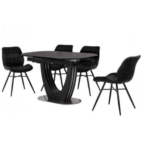 Dining table Vetro Mebel TML-866 Nero Markina (TML-866-nero-markina)