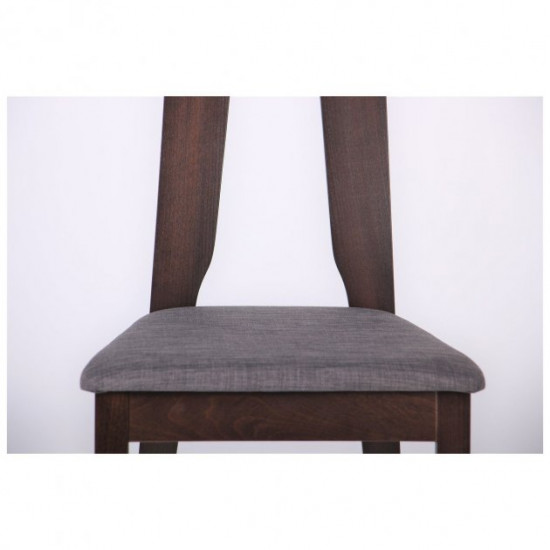 Dining chair AMF Portland dark walnut / graphite fabric color