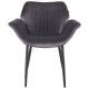 Armchair AMF Alphabet M black / shadow gray velor, black steel frame