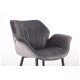 Armchair AMF Alphabet M black / shadow gray velor, black steel frame