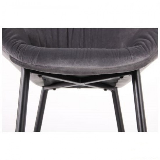 Armchair AMF Alphabet M black / shadow gray velor, black steel frame