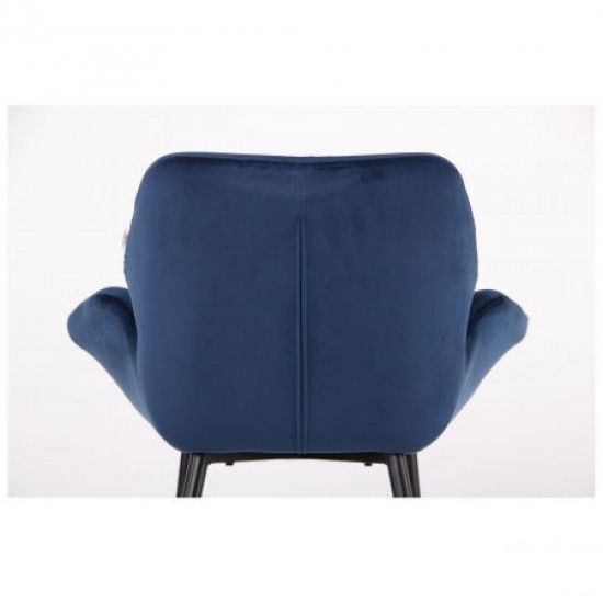 Armchair AMF Alphabet M black/royal blue blue velor, frame black hoist