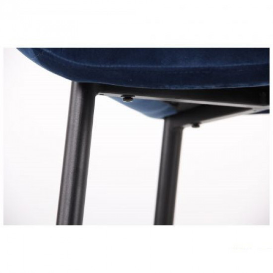 Armchair AMF Alphabet M black/royal blue blue velor, frame black hoist