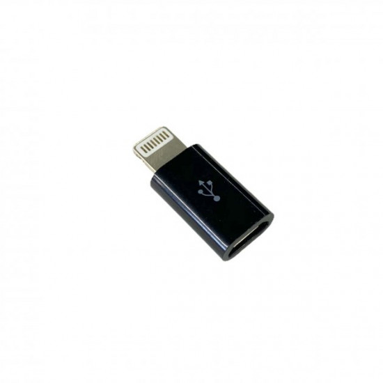 Перехідник із MicroUSB на Iphone lightning чорний