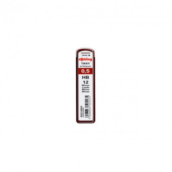 Грифелі Rotring Tikky 0.5 мм 12 штук HB чорні (S0312650)