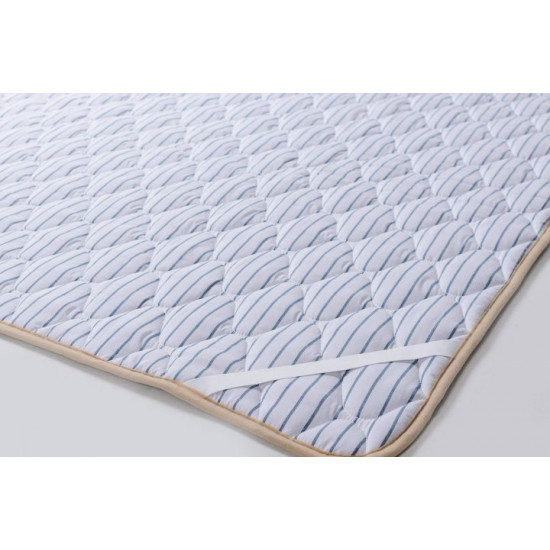 Merino wool mattress cover 120x200 Goodnight Store color Blue / White with blue stripes