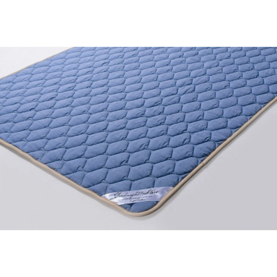 Merino wool mattress cover 220x200 Goodnight Store color Blue / White with blue stripes