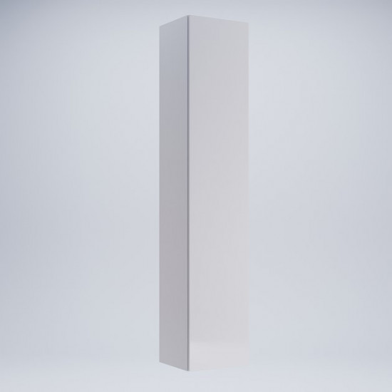 Hinged wall cabinet in the living room made of laminated chipboard Box-24 white gloss MiroMark