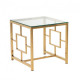 Glass coffee table for the living room CL-2 transparent glass/golden steel Vetro Mebel