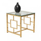 Glass coffee table for the living room CL-2 transparent glass/golden steel Vetro Mebel