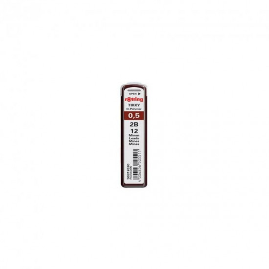  Грифели Rotring Tikky 0.5 мм 12 штук B черные (S0312640)