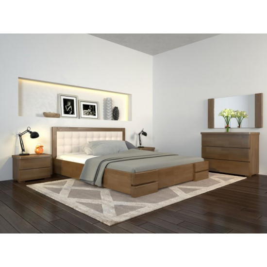 Arbordrev Regina Lux bed squares with mechanism (180*190) pine Walnut