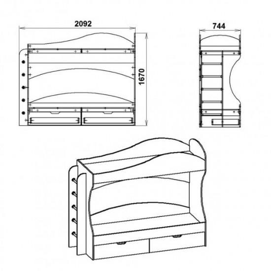 Bunk bed Companit Breeze alba (white)