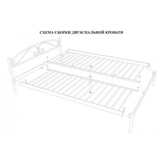 Metal double bed 180x190 Metacam Palermo-1 Red varnish