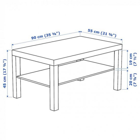 Журнальний столик IKEA LACK 90 х 55 см (401.042.94)