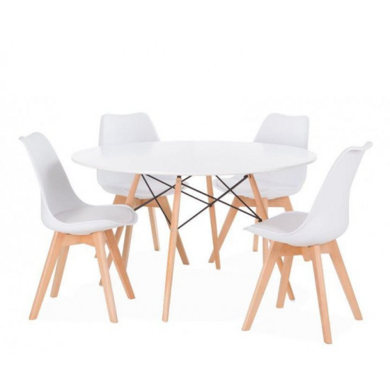 Dining table for kitchen/living room made of natural wood/MDF Tower Wood Group SDM White