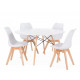 Dining table for kitchen/living room made of natural wood/MDF Tower Wood Group SDM White