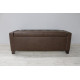 Sovalle Boston bench with drawer, brown eco-leather, wenge legs 1111-02