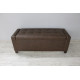 Sovalle Boston bench with drawer, brown eco-leather, wenge legs 1111-02