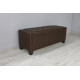 Sovalle Boston bench with drawer, brown eco-leather, wenge legs 1111-02