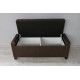 Sovalle Boston bench with drawer, brown eco-leather, wenge legs 1111-02