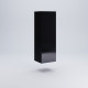 Hinged wall cabinet in the living room made of laminated chipboard Box-22 black gloss MiroMark