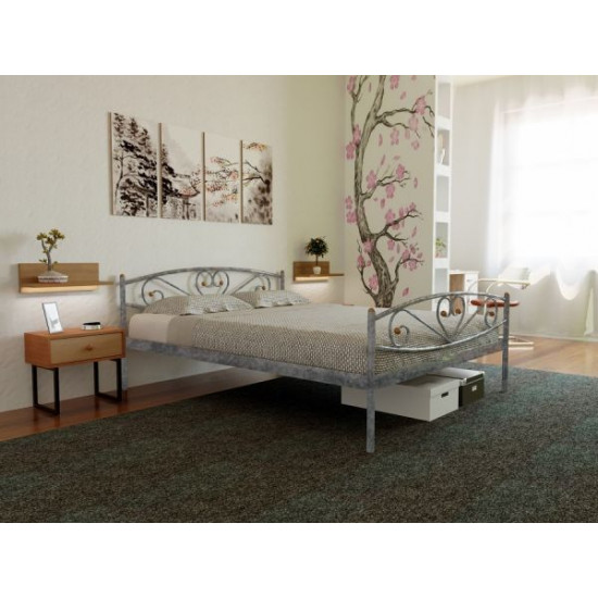 Bed Milana-2 Metakam Shagreen gray 90x200