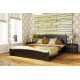 Selena Auri wooden bed with lifting mechanism 200x120 cm Wenge