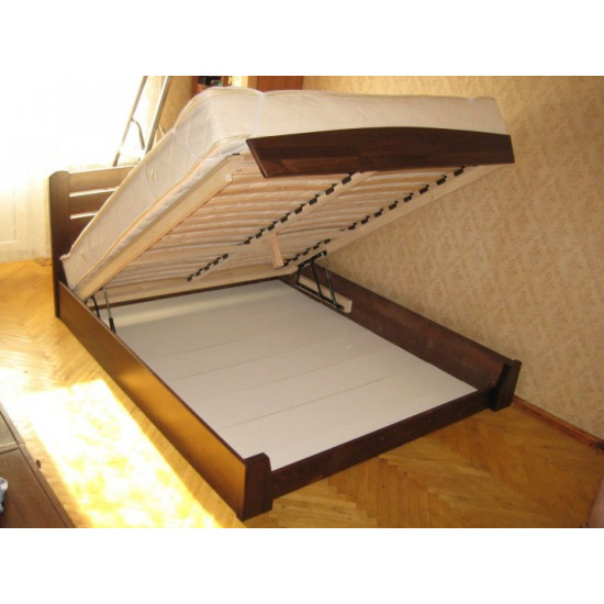 Selena Auri wooden bed with lifting mechanism 200x120 cm Wenge