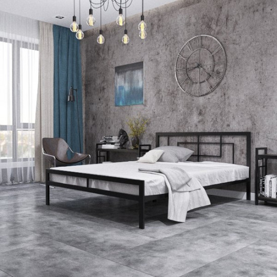 Bed Quadro Metal design black velvet 80x190