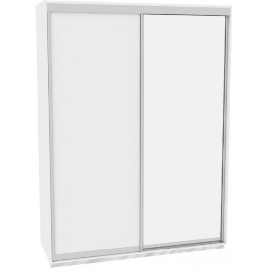 Sliding wardrobe DOM Favorit B176 White chipboard+Mirror 170x60x220