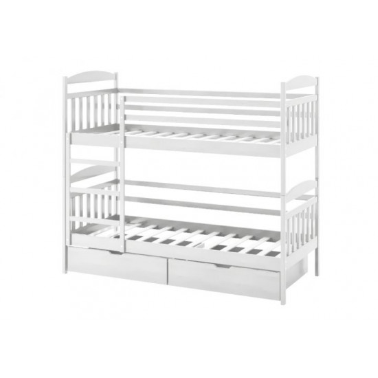 Bunk bed Camelia Althea made of solid beech 90x200 color white