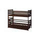 Bunk bed Camelia Larix made of solid beech 80x190 color dark walnut