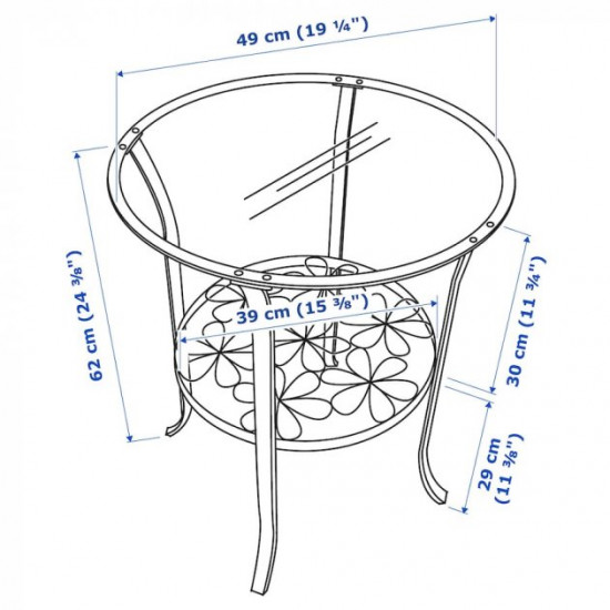 IKEA KLINGSBO чорний, прозоре скло, 49x62 см 201.285.64