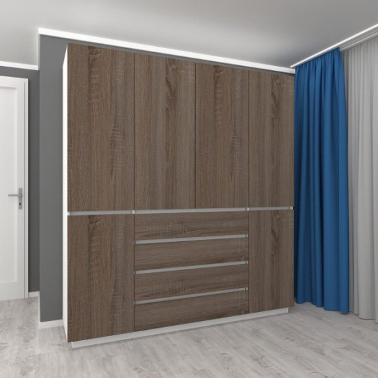 Hinged wardrobe FlashNika Hold 48 Nymphea alba + Sonoma truffle oak