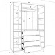 Hinged wardrobe FlashNika Hold 48 Nymphea alba + Sonoma truffle oak